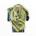Olive Green scarf Black Woven 100%Cotton Scarf (41”x 41”)